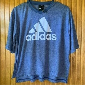 ADIDAS Blue T-Shirt - Women Size Medium
